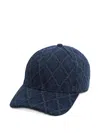 Rag & Bone Karina Quilted Diamond-pattern Baseball Cap In Blue