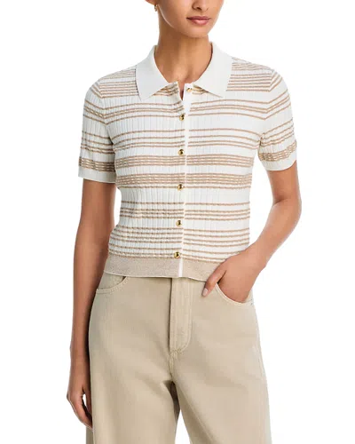 Rag & Bone Karina Stripe Cardigan Sweater In White