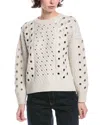 Rag & Bone Kat Grommet Cable Wool Sweater In Gray
