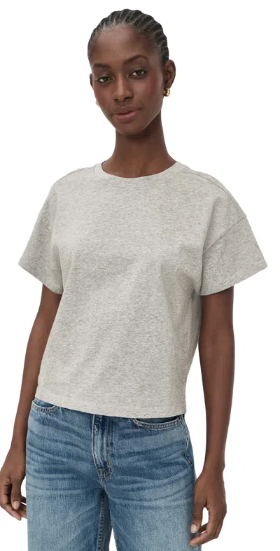 Rag & Bone Kelly Boxy Jersey Tee Heather Grey In Gray