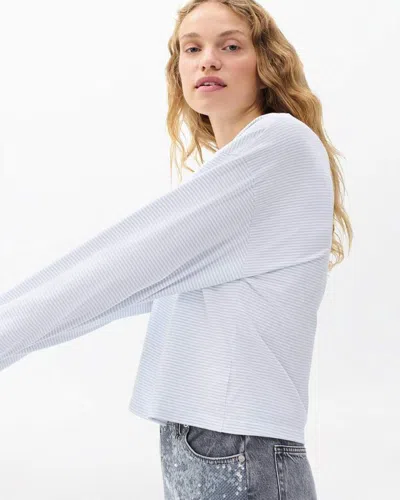 Rag & Bone Kelly Boxy Striped Long-sleeve Tee In White