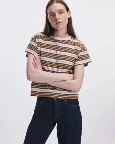 Rag & Bone Kelly Boxy Striped Tee In Brown