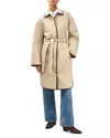 Rag & Bone Kelly Oversize Faux Leather Trim Quilted Jacket In Neutral