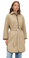 Rag & Bone Kelly Oversize Faux Leather Trim Quilted Jacket In Neutral