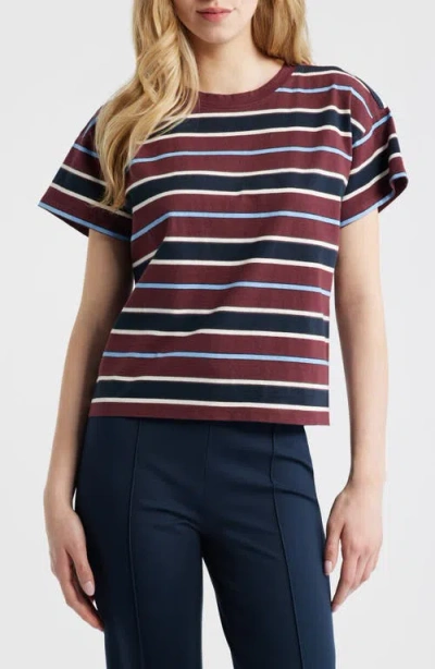 Rag & Bone Kelly Stripe Boxy Cotton T-shirt In Multi
