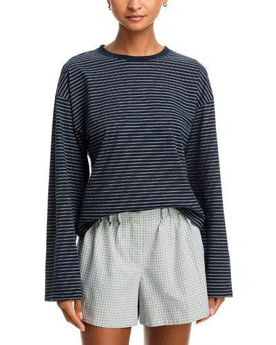 Rag & Bone Kelly Stripe Boxy Jersey Tee In Black