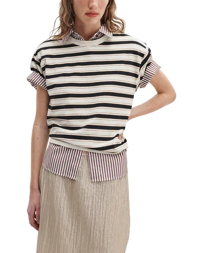 Rag & Bone Kelly Stripe Boxy Jersey Tee In Multi