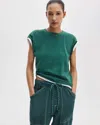 Rag & Bone Distressed Washed Kelly Boxy Tee In Green