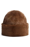 Rag & Bone Kennedy Faux Fur Hat In Brown