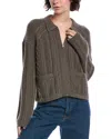 Rag & Bone Kerry Cable Wool Cardigan In Brown