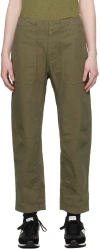 Rag & Bone Khaki Leyton Trousers In Olive Gree