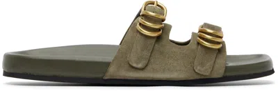 Rag & Bone Khaki Rue Suede Sandals In Green