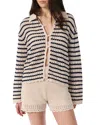 Rag & Bone Khloe Striped Open-knit Cardigan In Neutral
