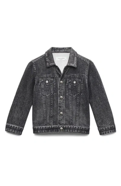 Rag & Bone Kids' Mini Miramar Cotton Terry Trucker Jacket In Black