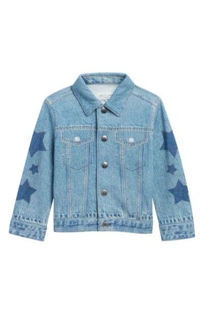 Rag & Bone Kids' Miramar Terry Star Trucker Jacket In Blue