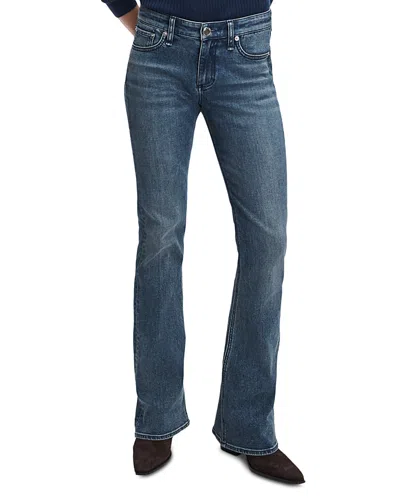 Rag & Bone Kinsley Low Rise Cotton Stretch Full Bootcut Jeans In Sadie In Blue