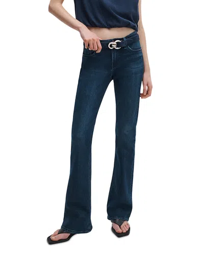 Rag & Bone Kinsley Mid Rise Full Bootcut Jeans In Lulu In Blue