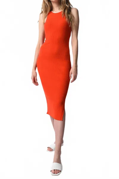 Rag & Bone Kishi Seamless Tank Dress In Orange Flame In Transparent