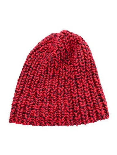 Pre-owned Rag & Bone Knit Hat In Black/red