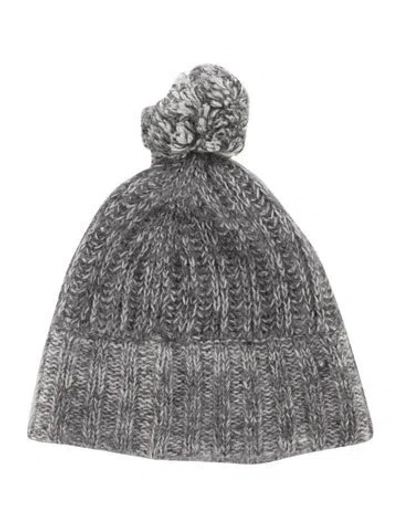 Pre-owned Rag & Bone Knit Pom-pom Beanie In Gray