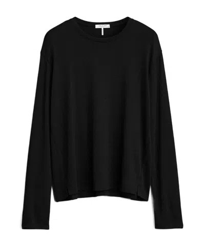 Rag & Bone Knitted Long-sleeved T-shirt In Black