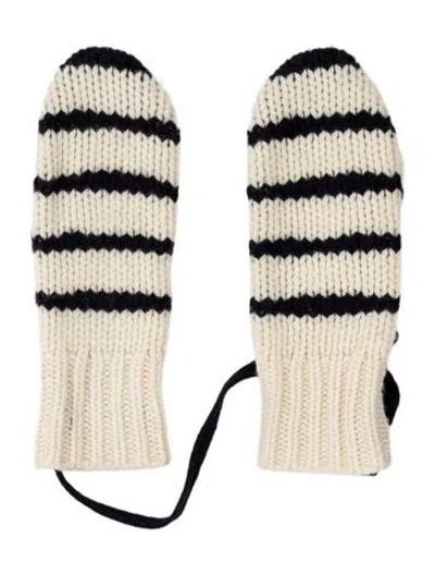 Pre-owned Rag & Bone Knitted Patterned Mittens In Neutrals