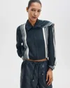 Rag & Bone Krista Striped Silk-blend Jacket In Blue