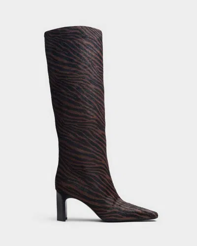 Rag & Bone Kristie Calf Hair Knee-high Boot In Coffee Zebra Hair Calf