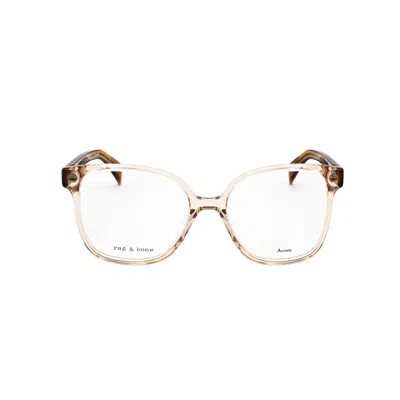 Rag & Bone Rag And Bone Ladies Beige Rectangular Eyeglass Frames Rnb3053-1 In Transparent