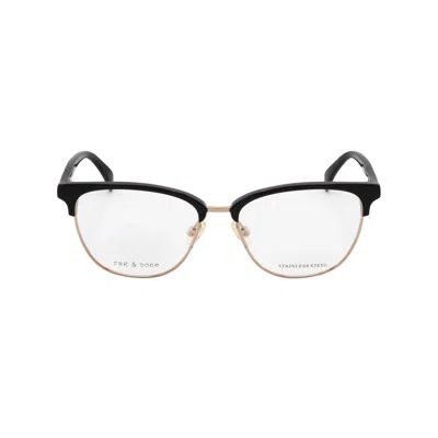 Rag & Bone Rag And Bone Ladies Black Rectangular Eyeglass Frames Rnb3060/g-1 In Transparent