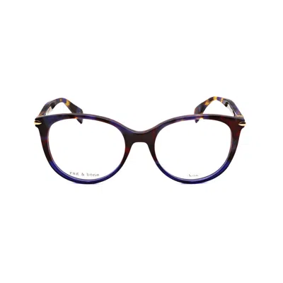 Rag & Bone Rag And Bone Ladies Blue Rectangular Eyeglass Frames Rnb3023-1 In Multi