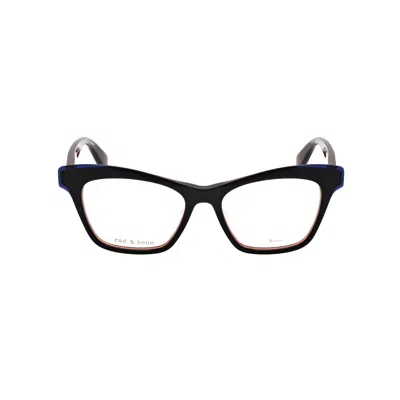 Rag & Bone Rag And Bone Ladies Blue Rectangular Eyeglass Frames Rnb3035 In Black