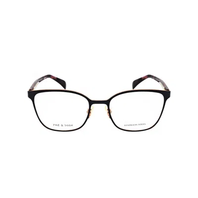 Rag & Bone Rag And Bone Ladies Blue Rectangular Eyeglass Frames Rnb3058/g-2 In Black