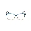 Rag & Bone Rag And Bone Ladies Blue Rectangular Eyeglass Frames Rnb3059 In Blue