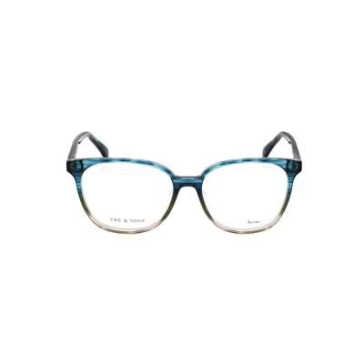 Rag & Bone Rag And Bone Ladies Blue Rectangular Eyeglass Frames Rnb3059