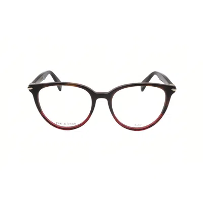 Rag & Bone Rag And Bone Ladies Brown Rectangular Eyeglass Frames Rnb3027 In Black