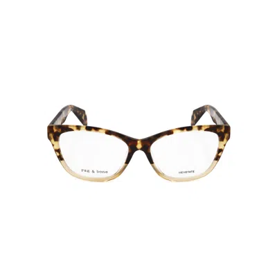 Rag & Bone Rag And Bone Ladies Brown Rectangular Eyeglass Frames Rnb3039-2 In Transparent