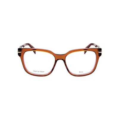 Rag & Bone Rag And Bone Ladies Brown Rectangular Eyeglass Frames Rnb3070/g-1