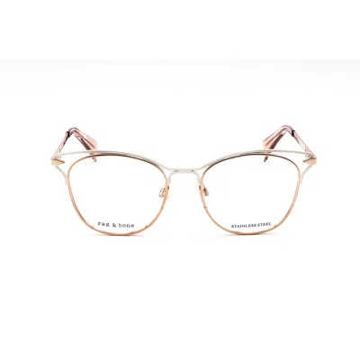 Rag & Bone Rag And Bone Ladies Gold Tone Rectangular Eyeglass Frames Rnb3019-1 In Multi