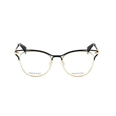 Rag & Bone Rag And Bone Ladies Gold Tone Rectangular Eyeglass Frames Rnb3019-2 In Multi