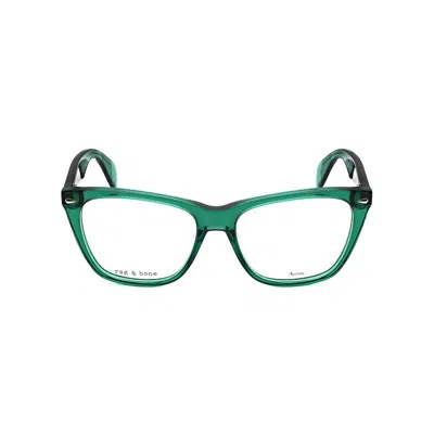 Rag & Bone Rag And Bone Ladies Green Rectangular Eyeglass Frames Rnb3013