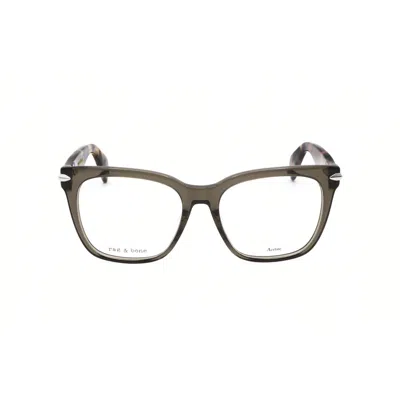 Rag & Bone Rag And Bone Ladies Green Rectangular Eyeglass Frames Rnb3015 In Gray