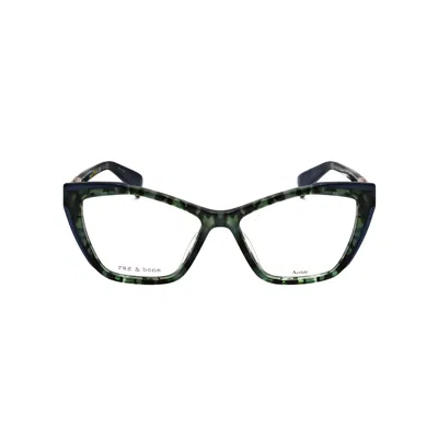 Rag & Bone Rag And Bone Ladies Green Rectangular Eyeglass Frames Rnb3038/g In Multi