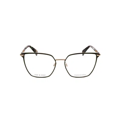Rag & Bone Rag And Bone Ladies Green Rectangular Eyeglass Frames Rnb3064/g In Black