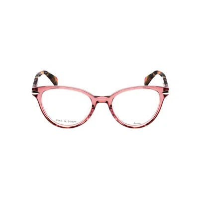 Rag & Bone Rag And Bone Ladies Pink Rectangular Eyeglass Frames Rnb3040 In Multi