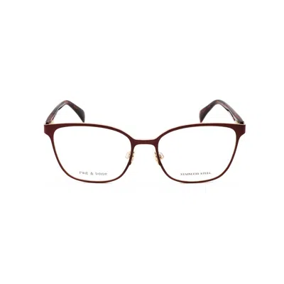 Rag & Bone Rag And Bone Ladies Red Rectangular Eyeglass Frames Rnb3058/g In Burgundy