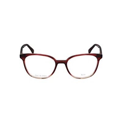 Rag & Bone Rag And Bone Ladies Red Rectangular Eyeglass Frames Rnb3059-2 In Multi