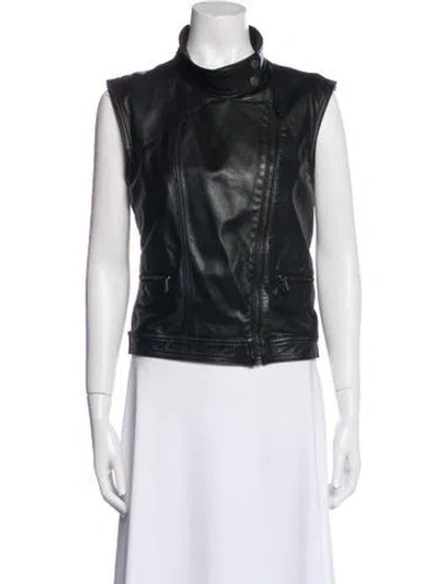 Pre-owned Rag & Bone Lamb Leather Biker Jacket In Black