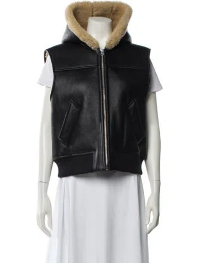 Pre-owned Rag & Bone Lamb Leather Biker Jacket In Black