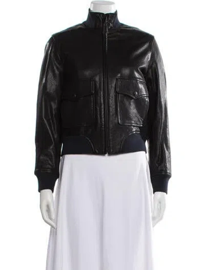 Pre-owned Rag & Bone Lamb Leather Biker Jacket In Black